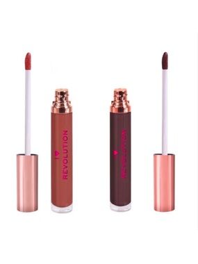 New! Revolution Bundle of Two Lip Glosses Mocha and Chocolate Orange